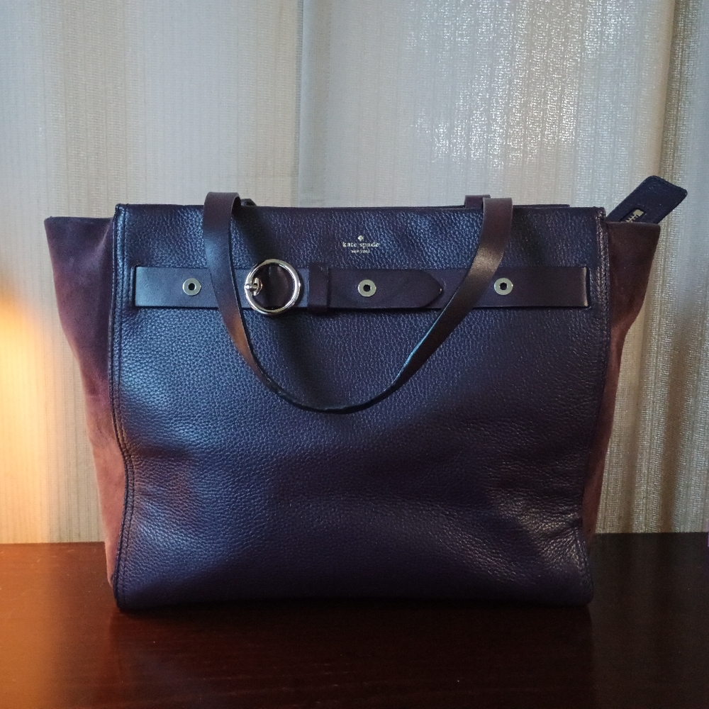Kate Spade purple suede and leather handbag